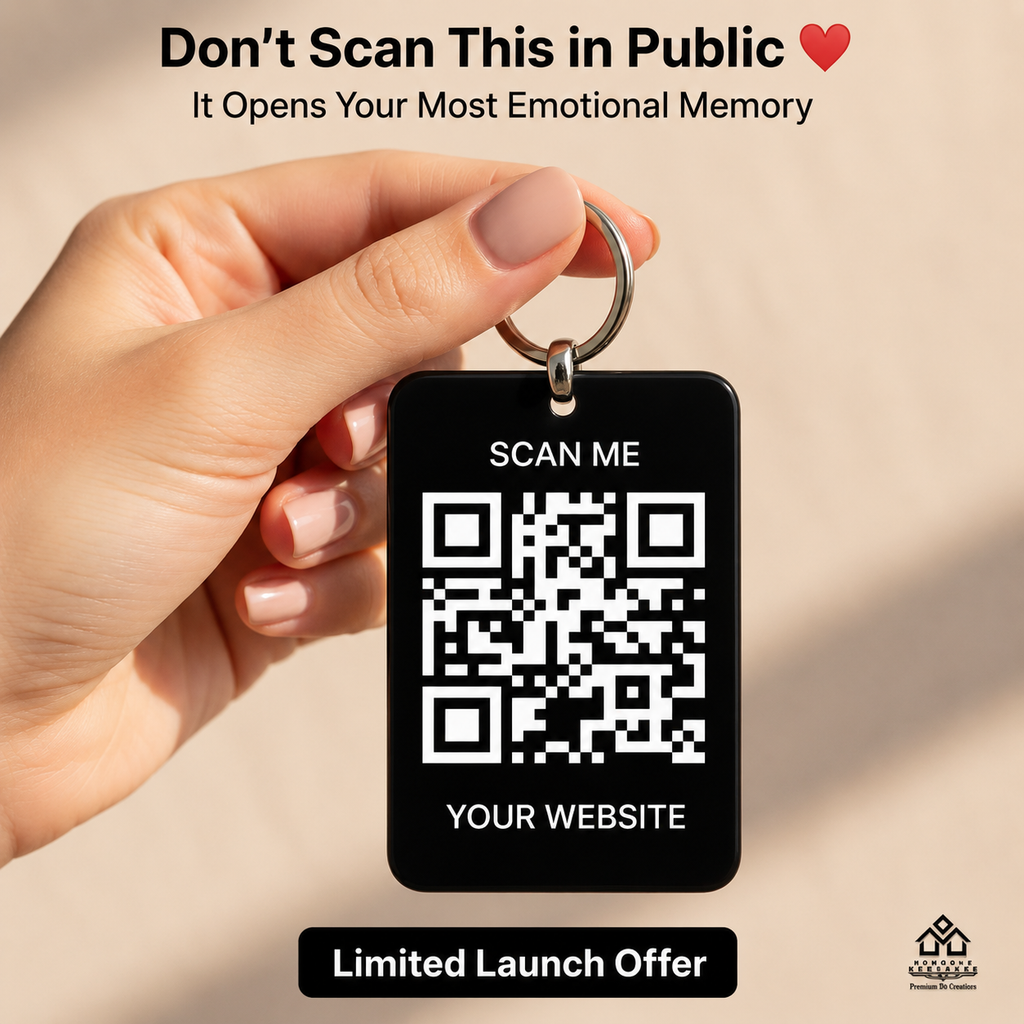Custom QR Code Keychain – Scan to View Photo or Video | Personalized Gift for Couples, Anniversary, Birthday