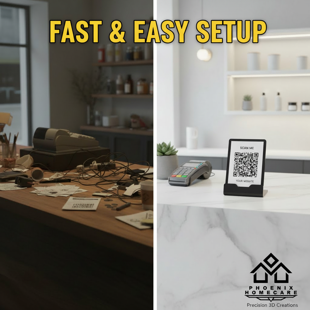 Custom QR Code Stand with Base | WhatsApp, Google Review & Payment QR for Business