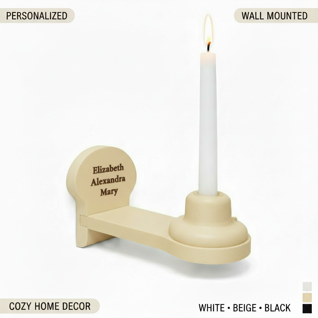 Personalized Candle Holder with Name – Custom Wall Mounted Candle Stand | Unique Home Decor Gift