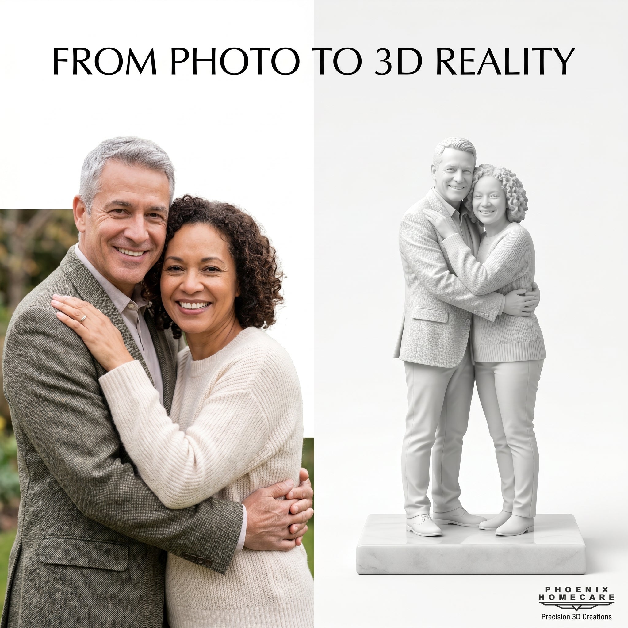 Custom 3D Printed Figurine from Photo – Personalized Miniature Gift