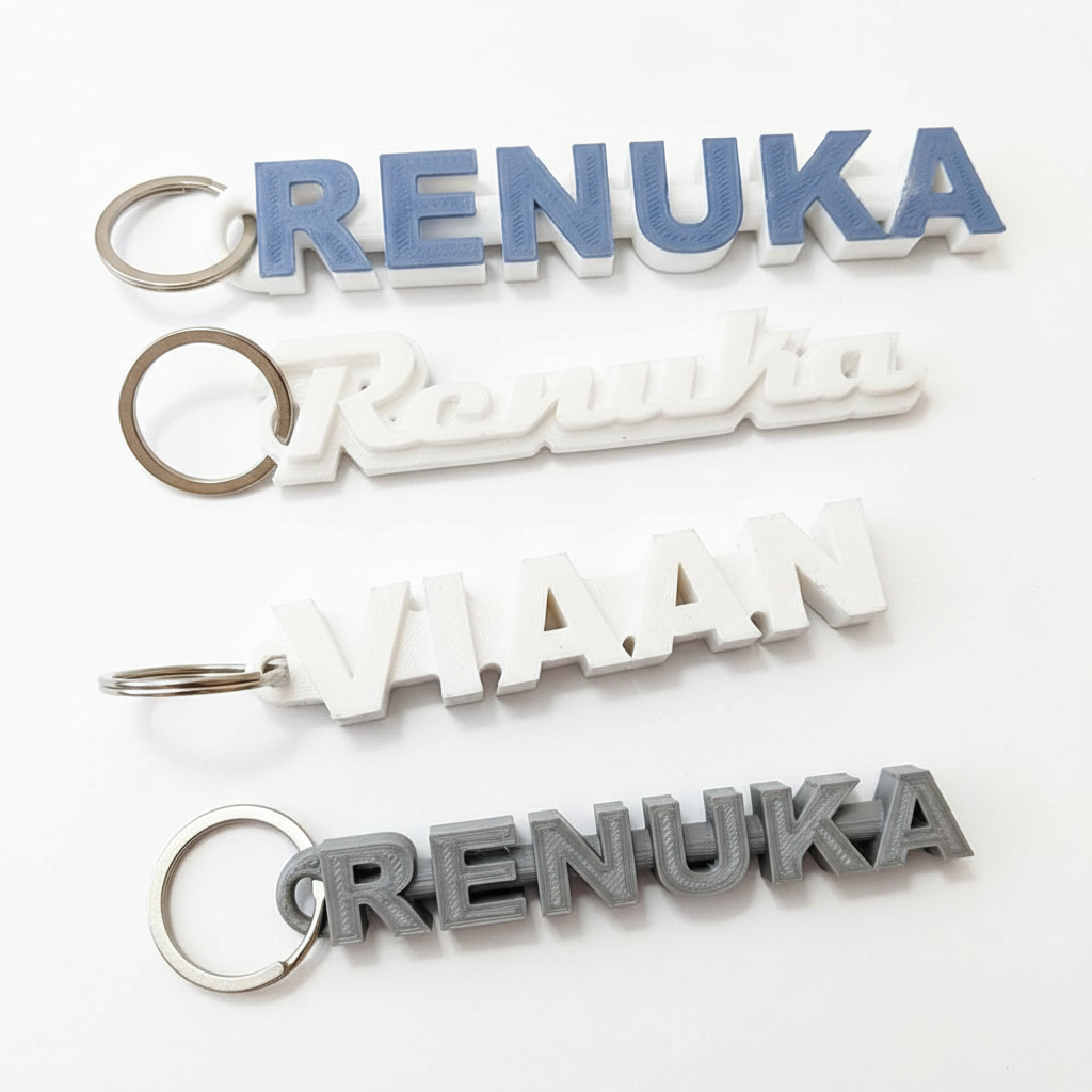 Personalized Name Keychain – Custom 3D Printed Keyring | Unique Gift for Him, Her, Couples & Kids