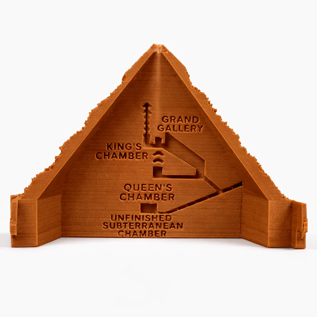 Great Pyramid of Giza Model – 3D Printed Egypt Pyramid Replica | Desk Decor, Collectible & Gift