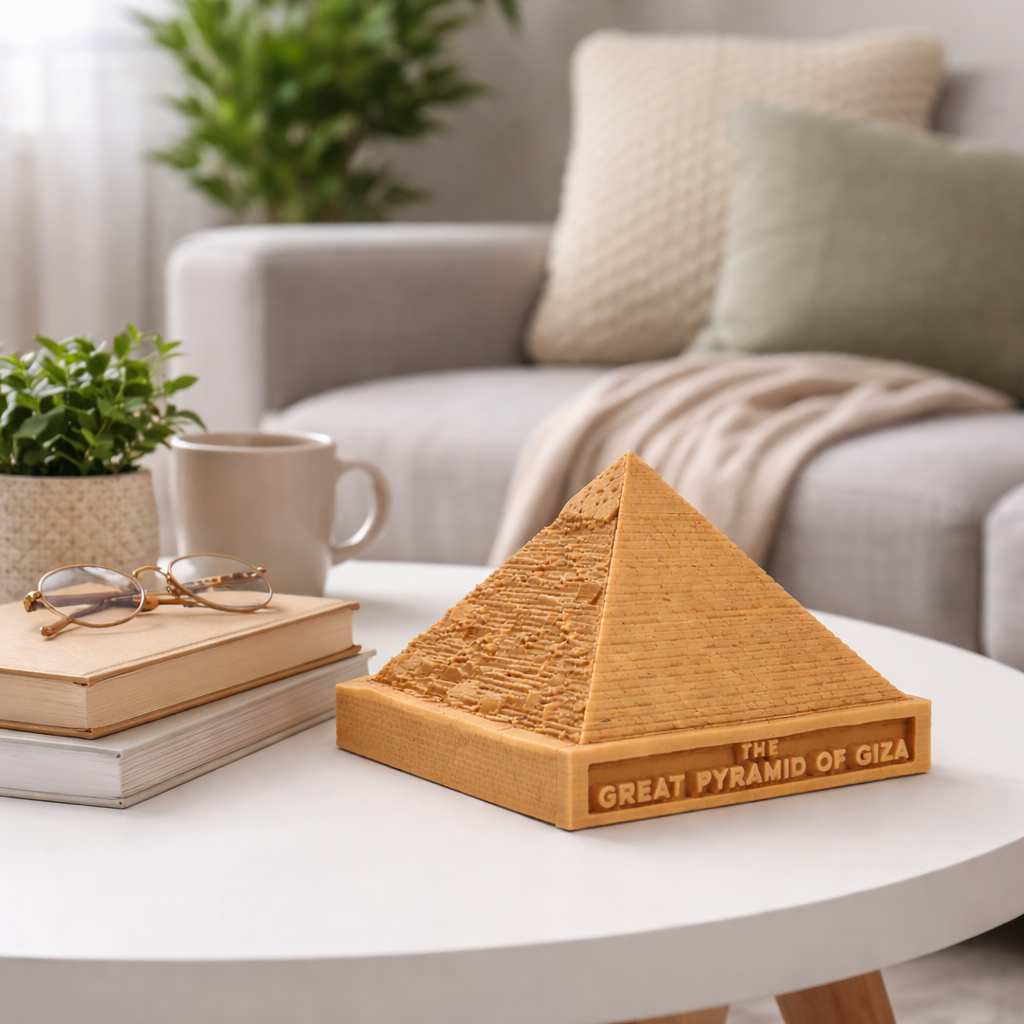 Great Pyramid of Giza Model – 3D Printed Egypt Pyramid Replica | Desk Decor, Collectible & Gift