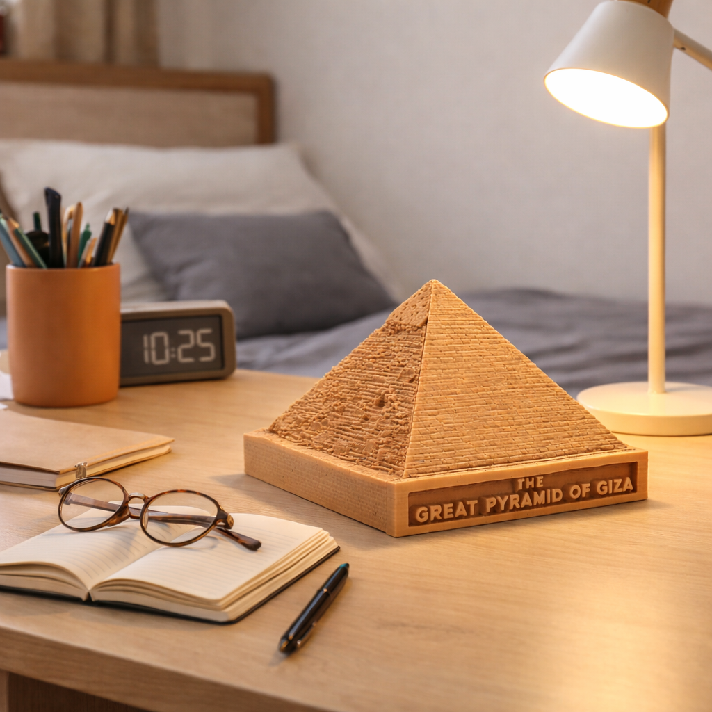 Great Pyramid of Giza Model – 3D Printed Egypt Pyramid Replica | Desk Decor, Collectible & Gift
