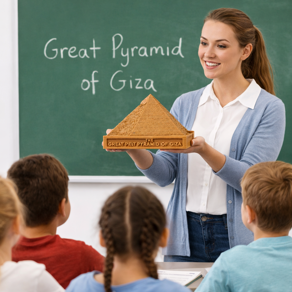 Great Pyramid of Giza Model – 3D Printed Egypt Pyramid Replica | Desk Decor, Collectible & Gift