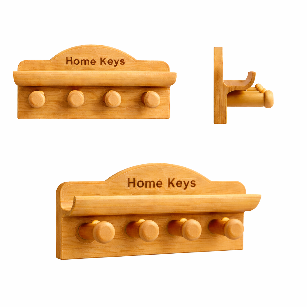 3D Printed Keys Holder | Modern Key Organizer with Hooks | Home Entryway Key Rack - Phoenix Homecare 3