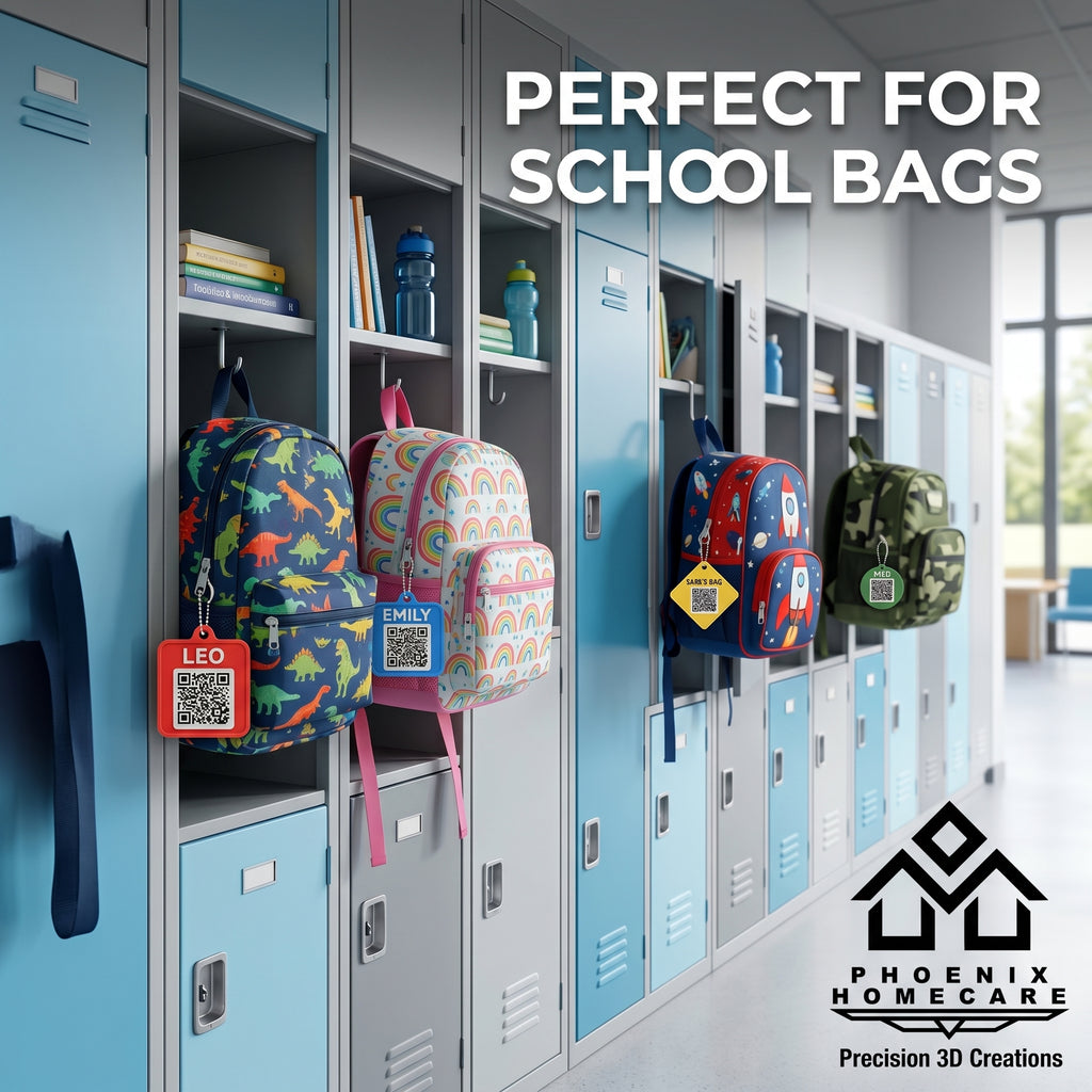 Smart Kids Safety QR Tag | Emergency Contact School Bag ID | Child Safety Badge with QR Code