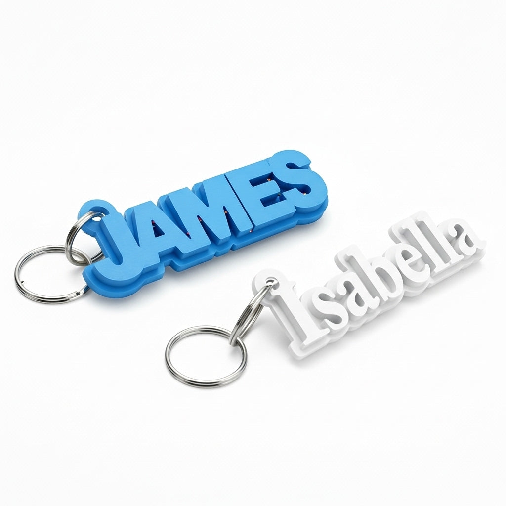 Personalized Name Keychain – Custom 3D Printed Keyring | Unique Gift for Him, Her, Couples & Kids