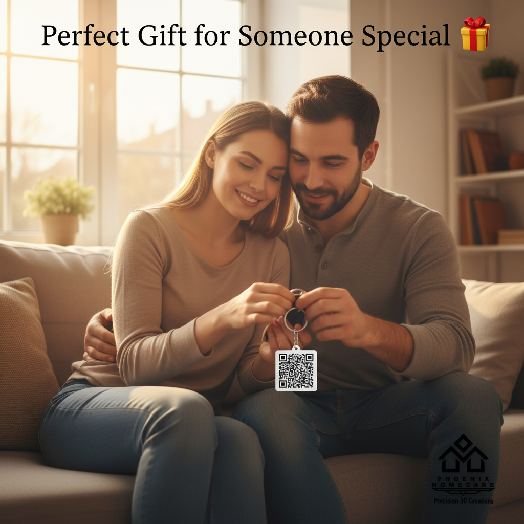 Custom QR Code Keychain – Scan to View Photo or Video | Personalized Gift for Couples, Anniversary, Birthday