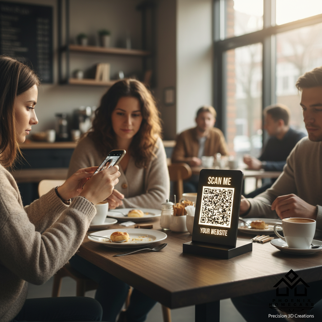 Custom QR Code Stand with Base | WhatsApp, Google Review & Payment QR for Business