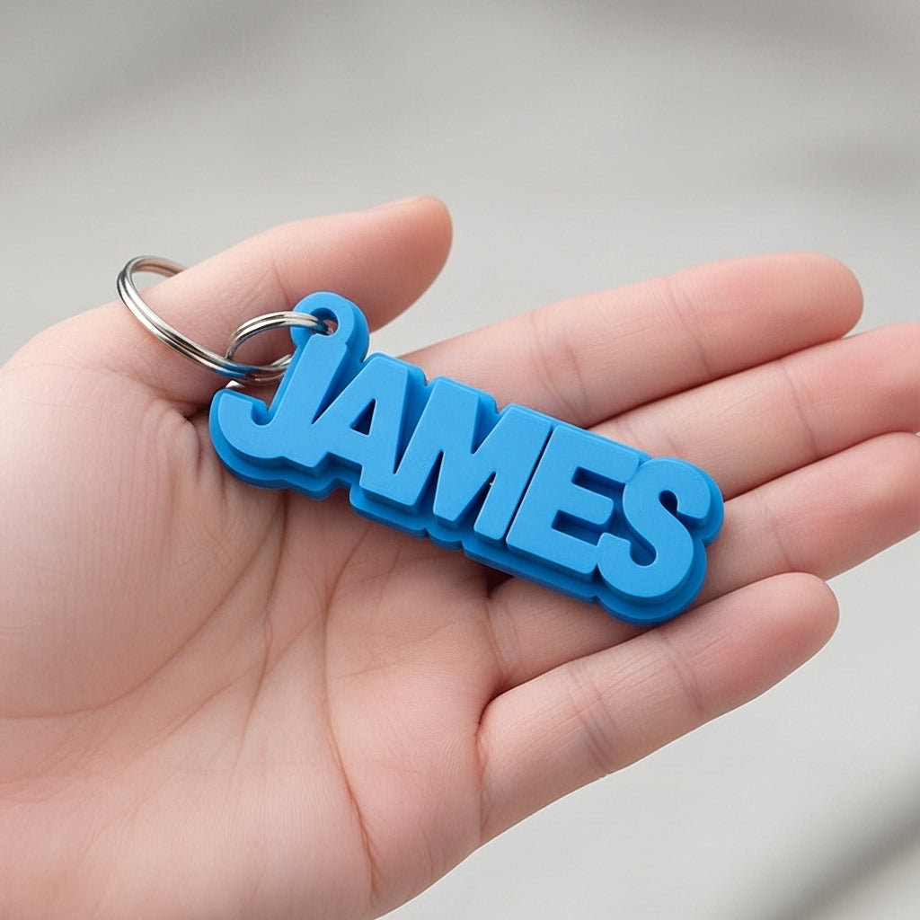 Personalized Name Keychain – Custom 3D Printed Keyring | Unique Gift for Him, Her, Couples & Kids