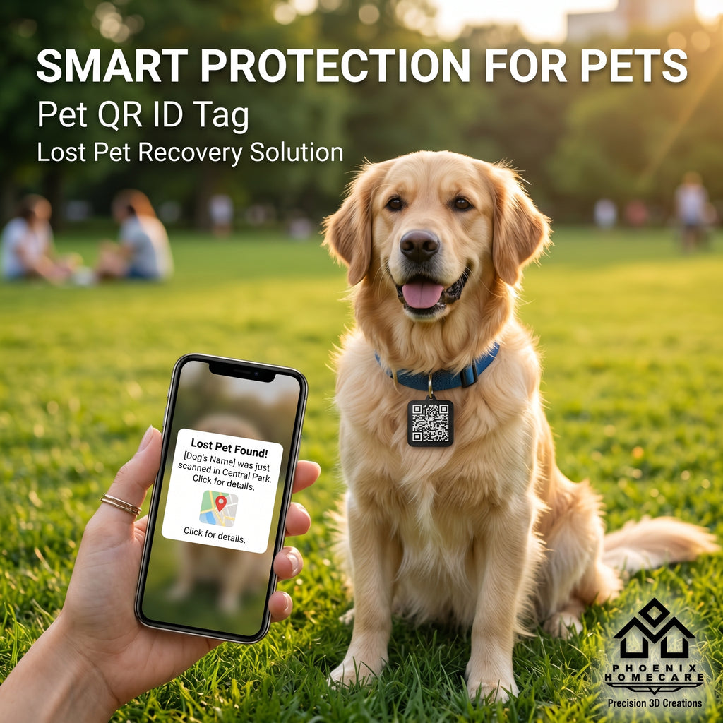 Custom QR Pet ID Tag | Personalized Dog & Cat Collar Tag | Smart Pet Safety Tag