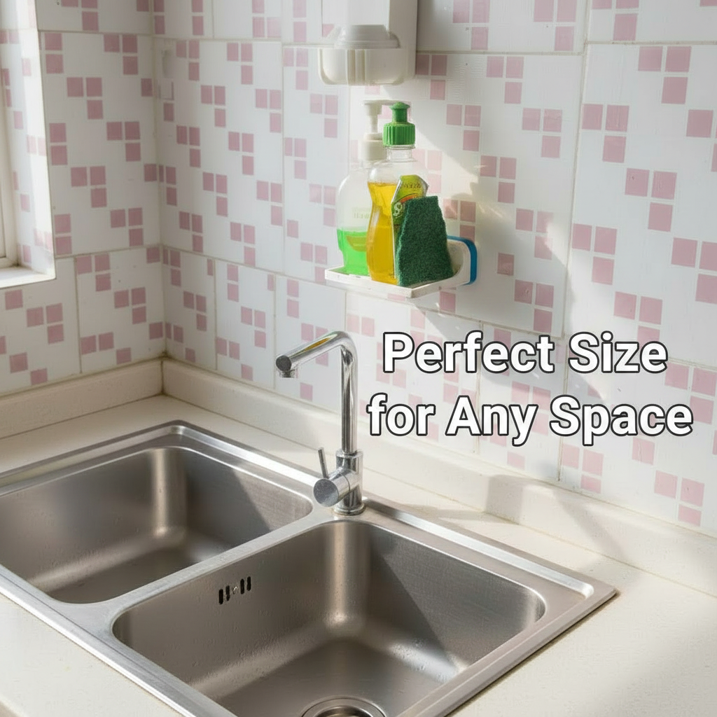 Wall Mounted Soap Holder with Drain Tray – Self Draining Soap Dish for Bathroom & Kitchen Sink