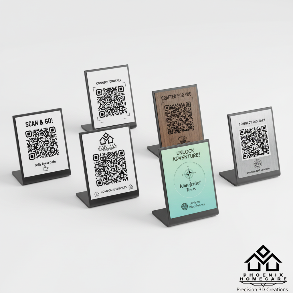 Custom QR Code Stand with Base | WhatsApp, Google Review & Payment QR for Business