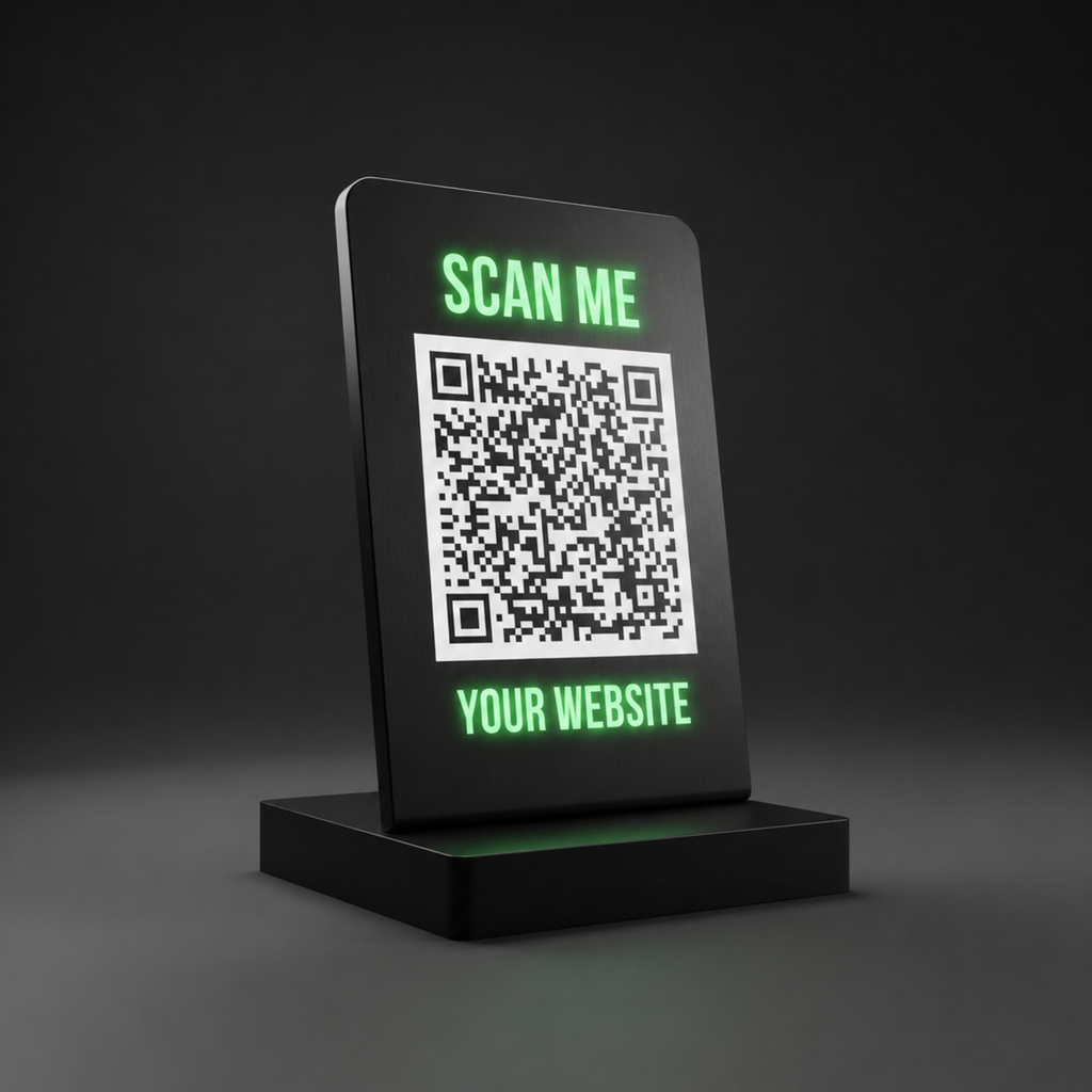 Custom QR Code Stand with Base | WhatsApp, Google Review & Payment QR for Business