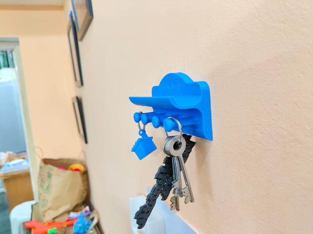 3D Printed Keys Holder | Modern Key Organizer with Hooks | Home Entryway Key Rack - Phoenix Homecare 3D