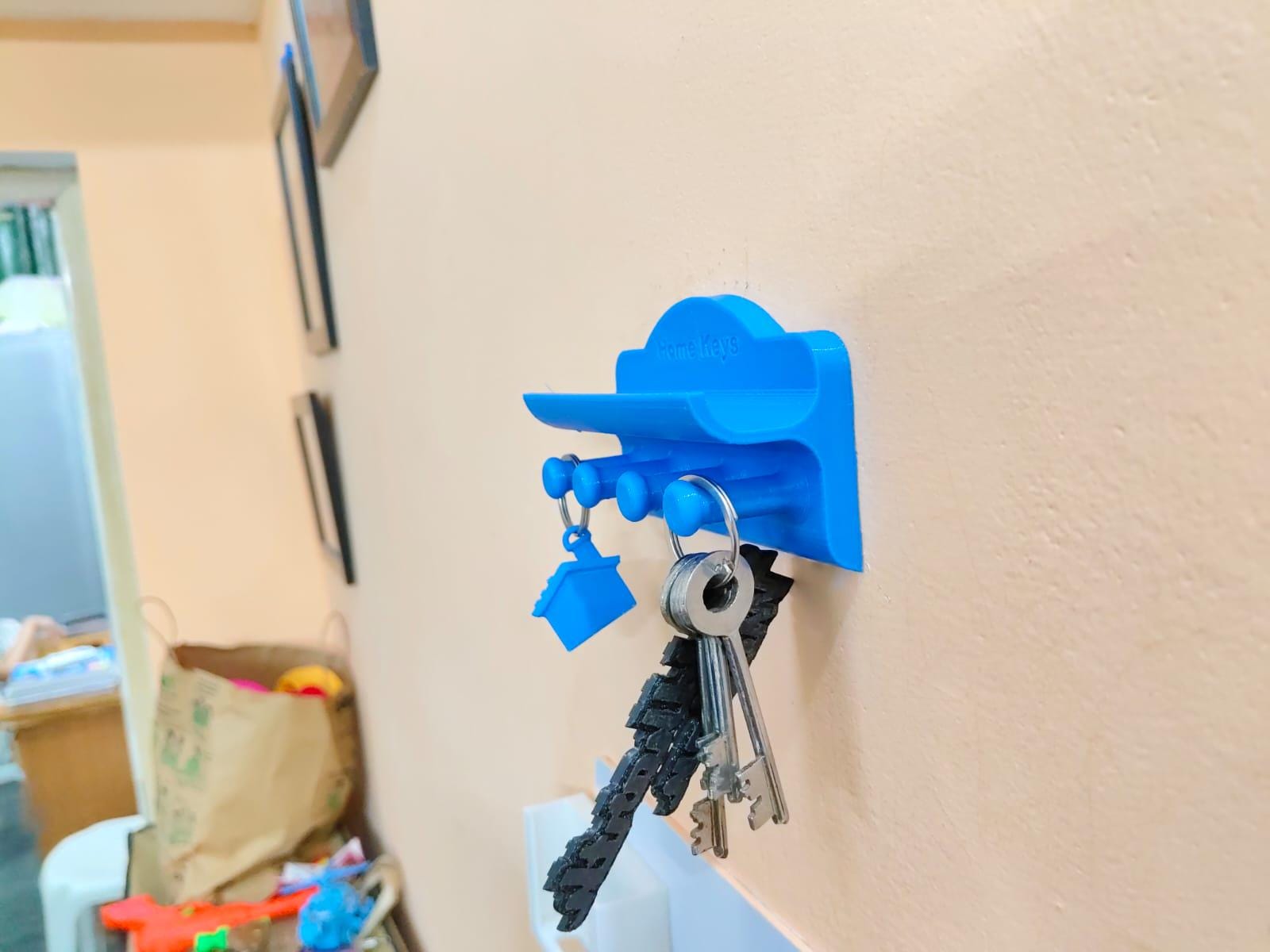 3D Printed Keys Holder | Modern Key Organizer with Hooks | Home Entryway Key Rack - Phoenix Homecare 3D