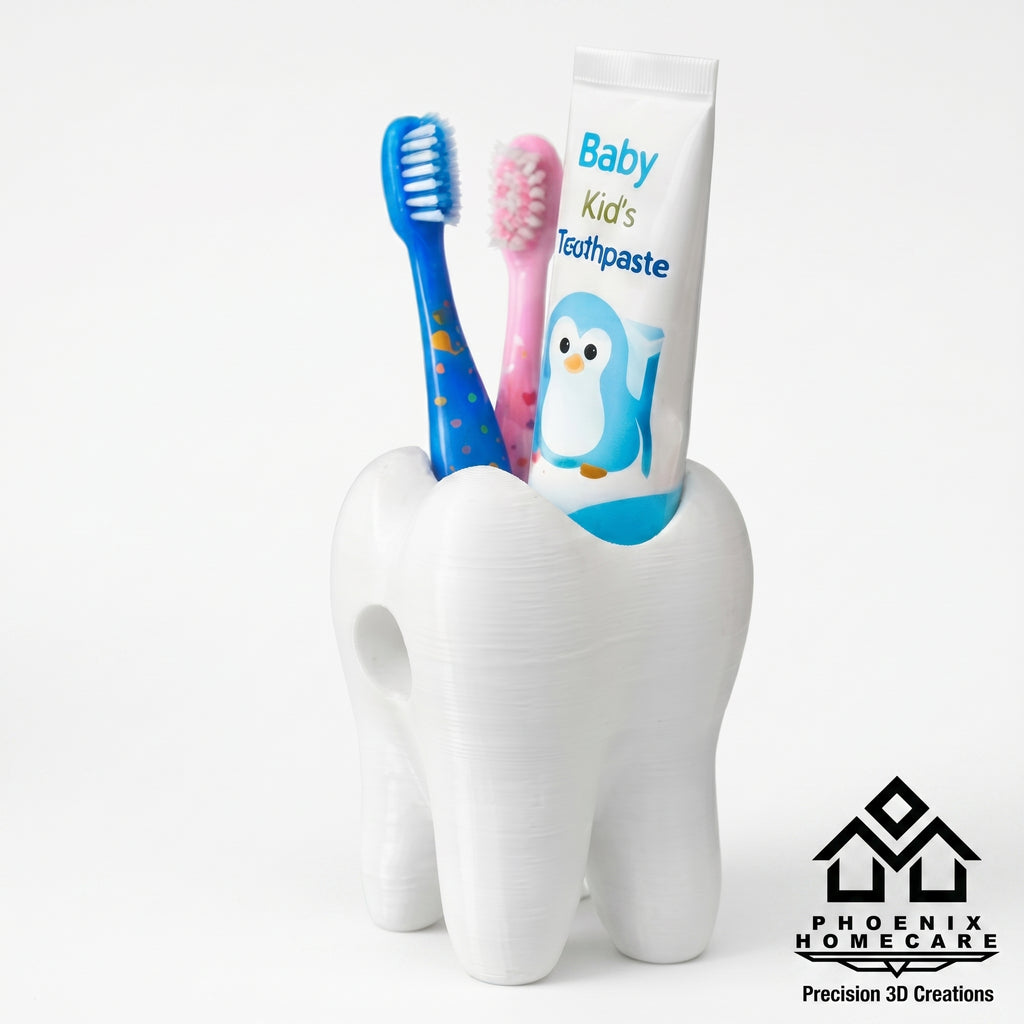 Kids Toothbrush Holder – Cute Tooth Shaped Bathroom Organizer | Baby Toothbrush Stand & Kids Bathroom Decor