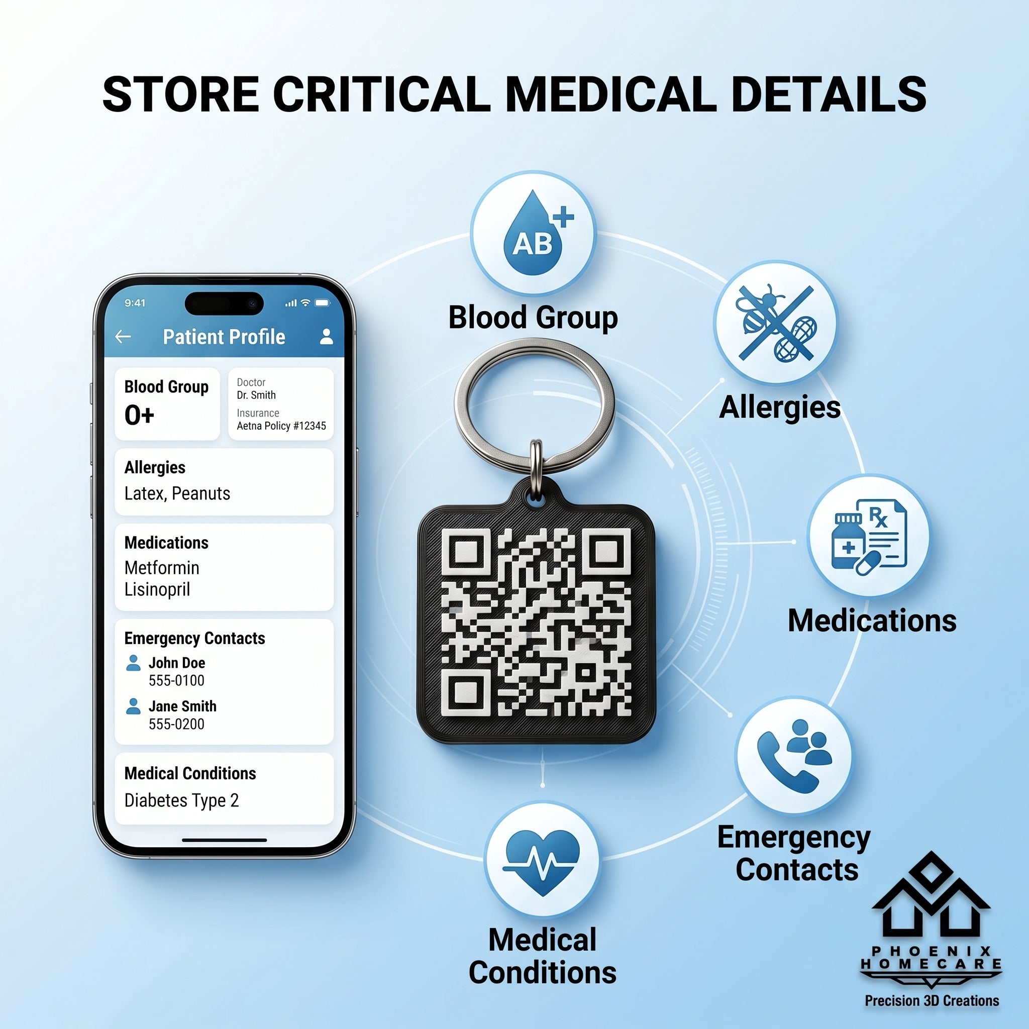 Emergency Medical Alert QR Tag | Instant Access to Life-Saving Information