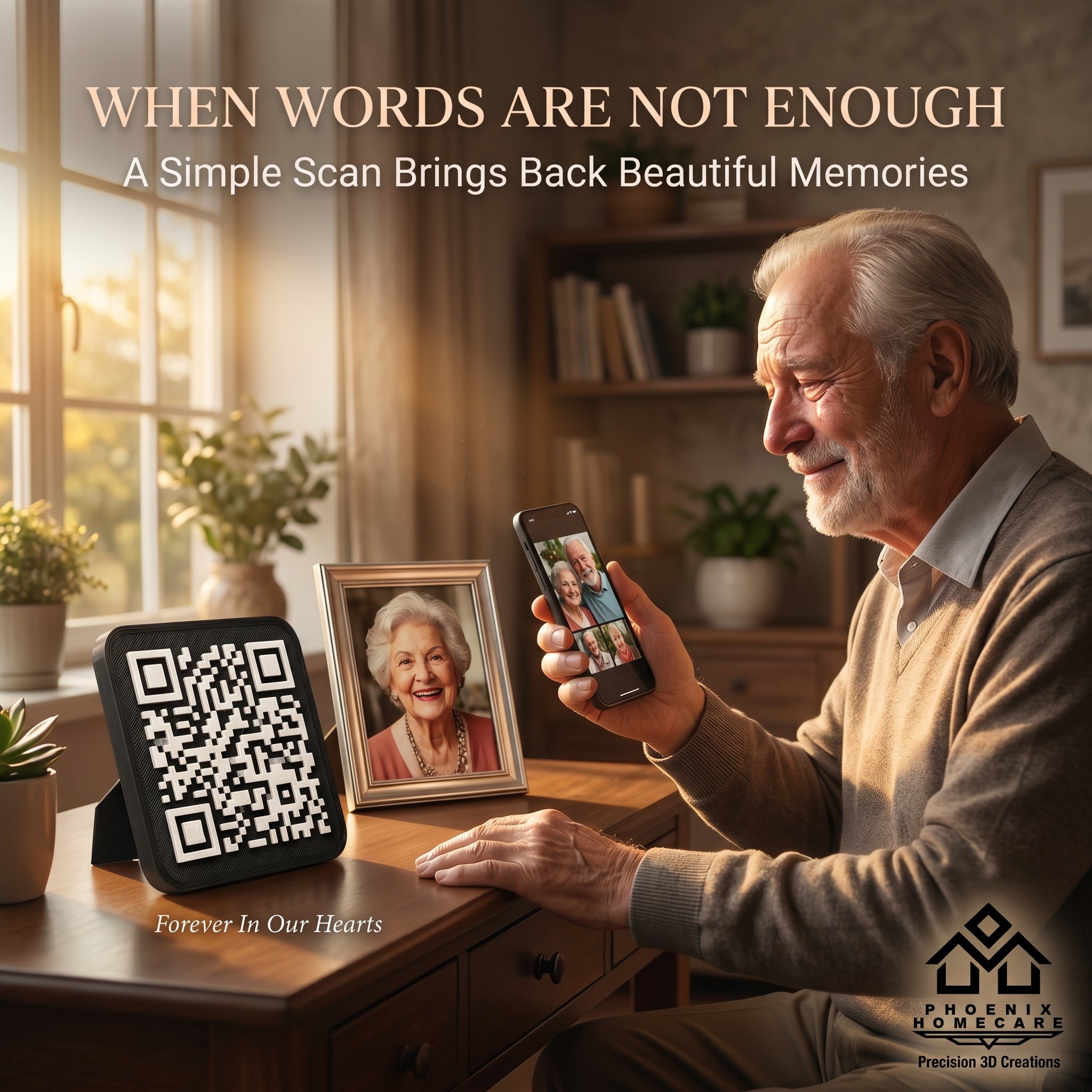 Memorial QR Plaque | Scan to Remember Loved Ones Forever | Personalized Memory Tribute