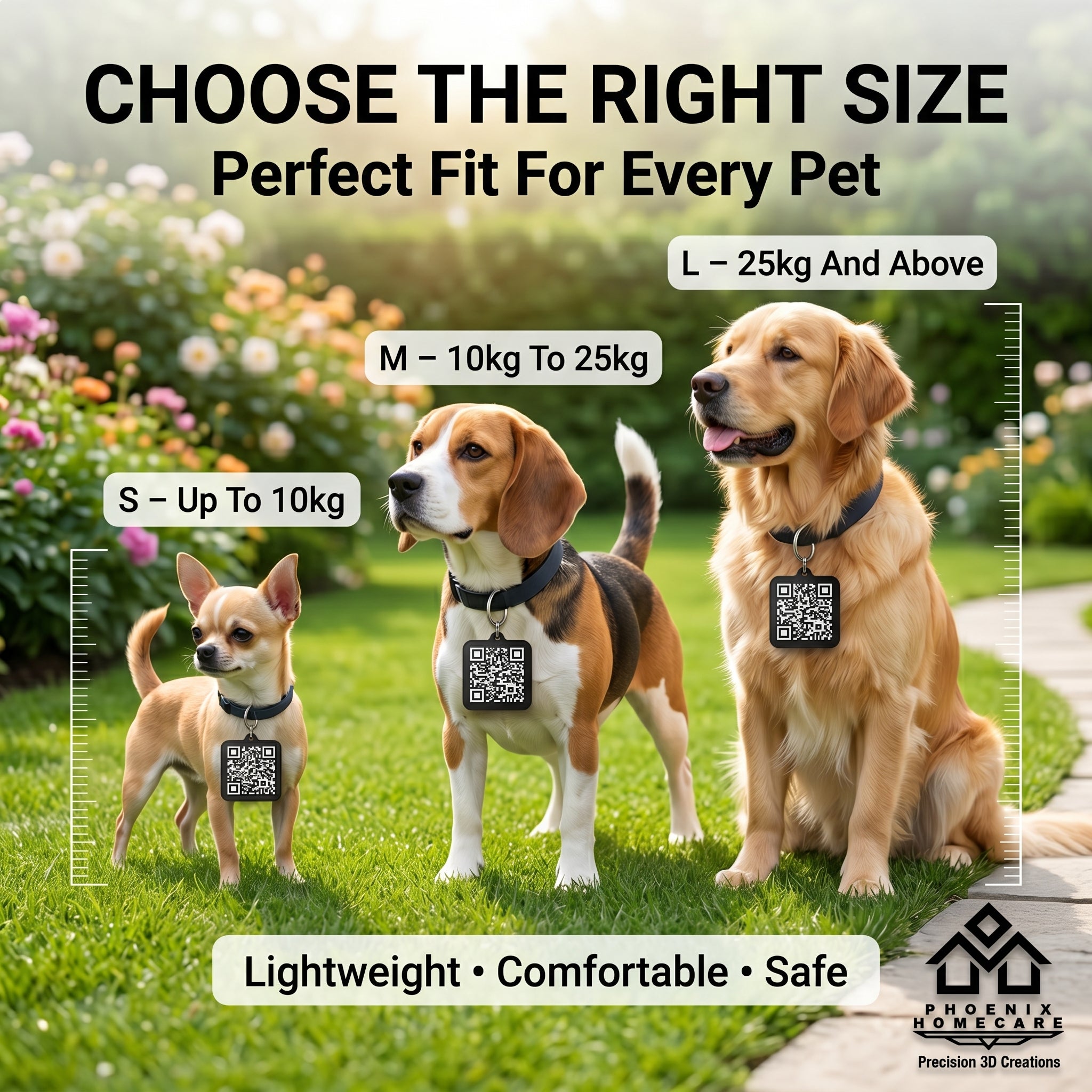 Custom QR Pet ID Tag | Personalized Dog & Cat Collar Tag | Smart Pet Safety Tag