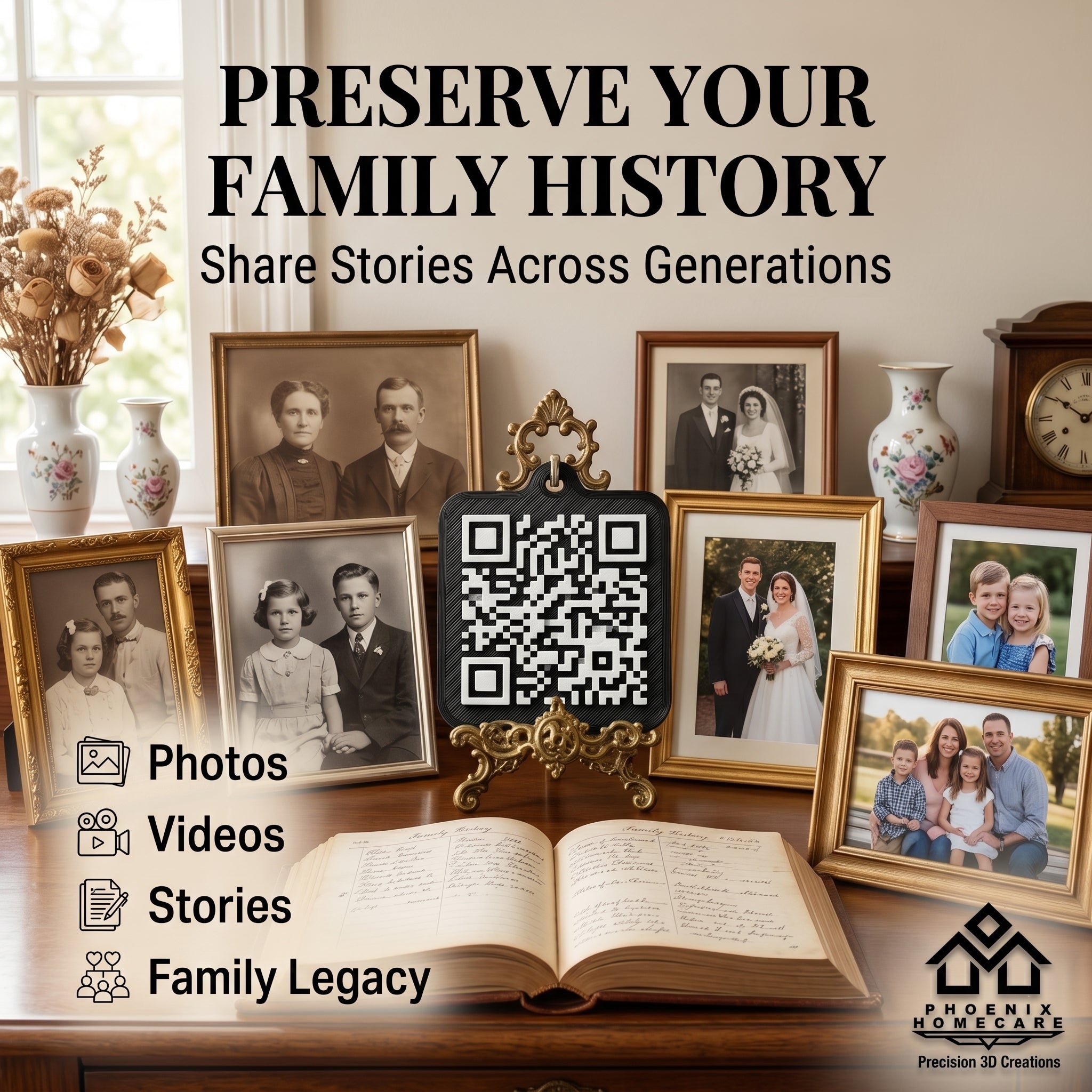 Memorial QR Plaque | Scan to Remember Loved Ones Forever | Personalized Memory Tribute