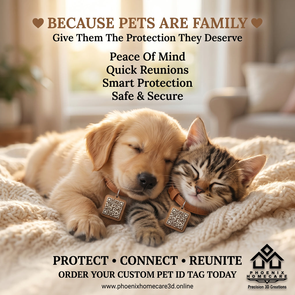 Custom QR Pet ID Tag | Personalized Dog & Cat Collar Tag | Smart Pet Safety Tag