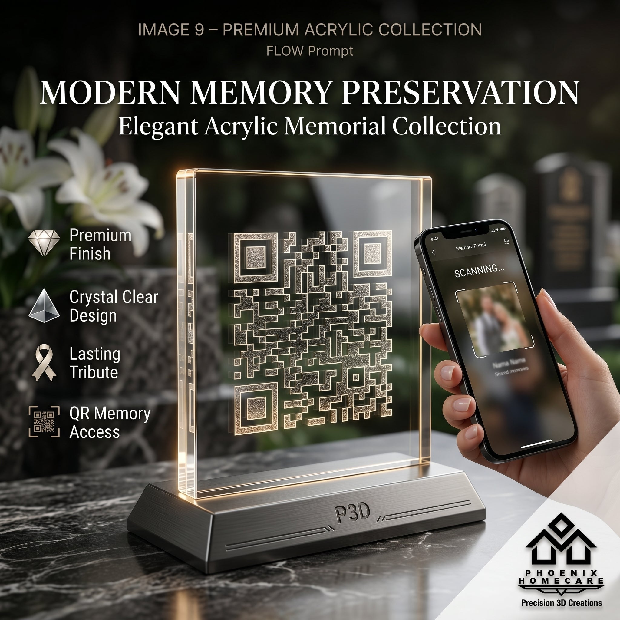 Memorial QR Plaque | Scan to Remember Loved Ones Forever | Personalized Memory Tribute